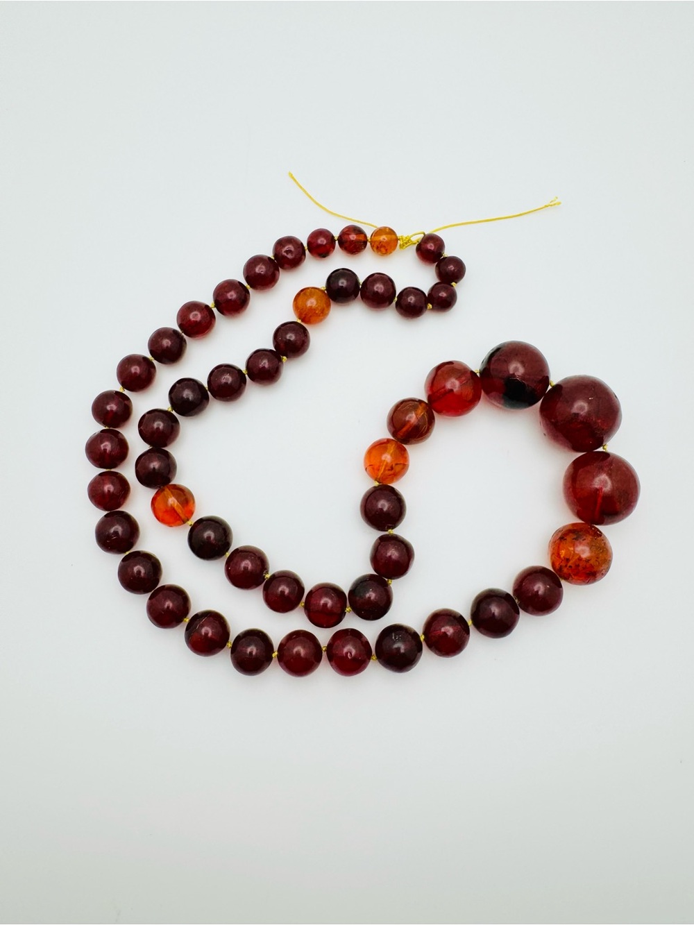 Vintage Amber Graduated Bead Strand 28" 86.58g Dark Cherry Cognac Jewelry Making